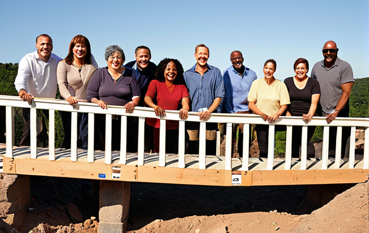 Building a Bridge of Trust**
Prompt: A diverse team of people collaboratively constructing a bridge. The bridge's foundation is labeled "Honesty," one support beam is labeled "Open Communication," and the other support beam is labeled "Effective Solutions." On one side of the bridge is a group of happy customers, and on the other side is the company team, smiling. Warm, inviting color palette, illustrating the power of trust in customer relations.
**