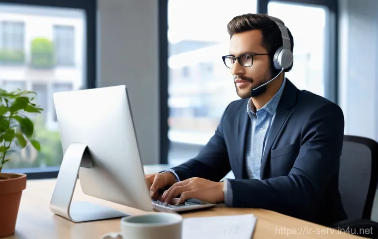 서비스관리사와 직무 만족도 향상 팁 - **Prompt: The Empathetic Listener**
A realistic, high-definition image of a diverse customer ser...