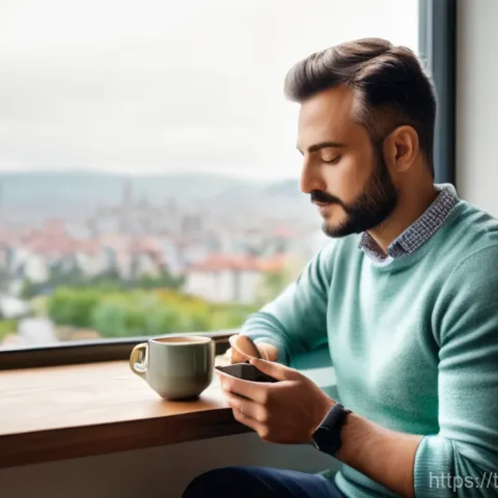 서비스관리사와 자기계발 전략 - Digital Detox for a Calm Mind
A serene, indoor scene featuring an adult, a male service manager...