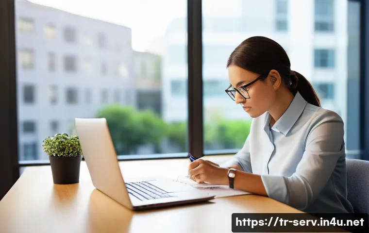 서비스관리사와 멀티태스킹 관리법 - **Prompt:** A focused female Service Management Specialist, mid-30s, with a clean and modern workspa...