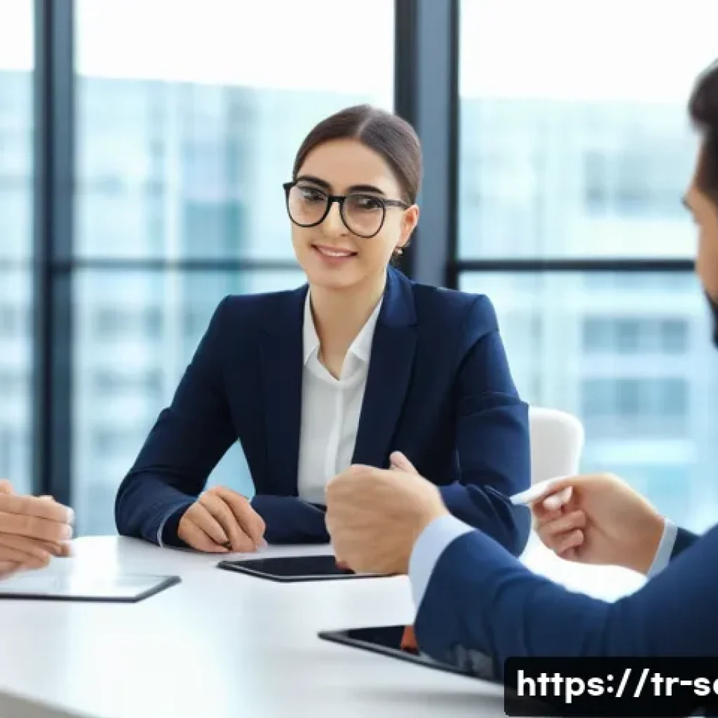 서비스관리사와 비즈니스 의사소통 팁 - A modern Turkish office scene showing a diverse team engaged in active listening during a meeting. T...