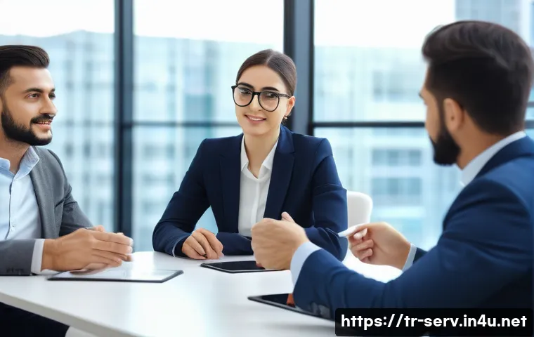 서비스관리사와 비즈니스 의사소통 팁 - A modern Turkish office scene showing a diverse team engaged in active listening during a meeting. T...