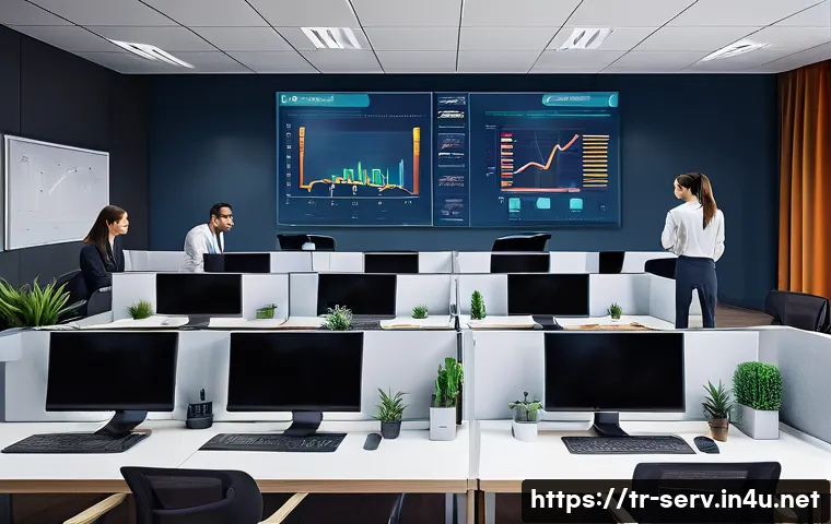 서비스관리사와 품질 관리 사례 - A modern Turkish call center environment showing a diverse team of customer service agents working p...