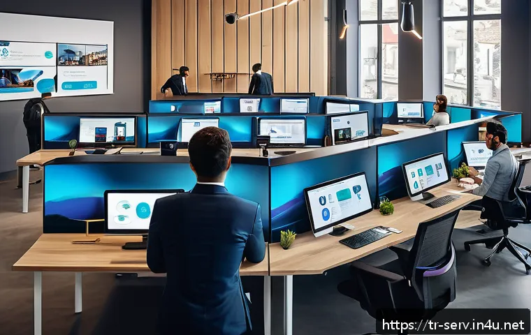 서비스관리사와 고객 클레임 관리 - A modern Turkish customer service center scene showing a diverse team of professionals actively enga...